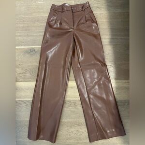 Aritzia Brown Leather Pants
